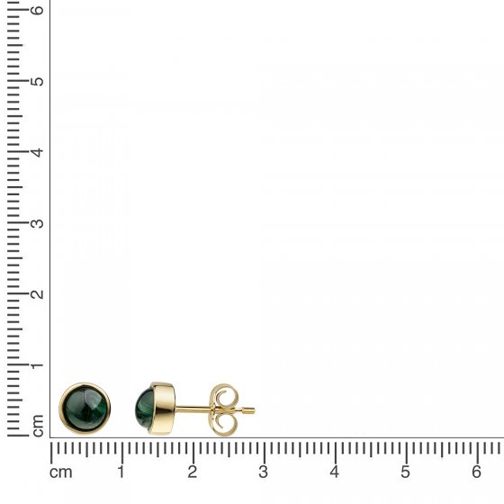 Ohrstecker 375/- Gelbgold Malachit 