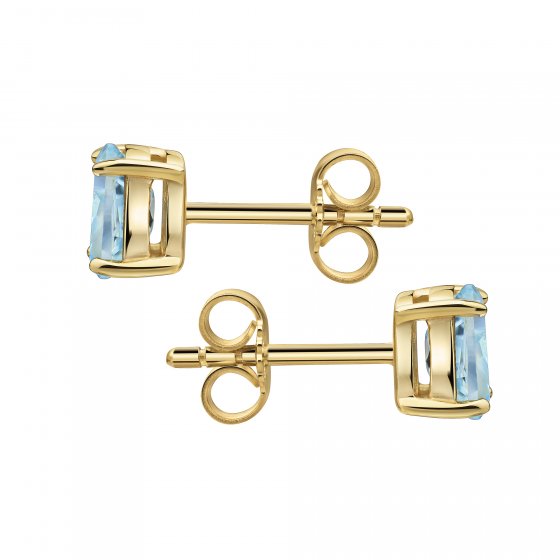 Ohrstecker 375 Gelbgold Blautopas 