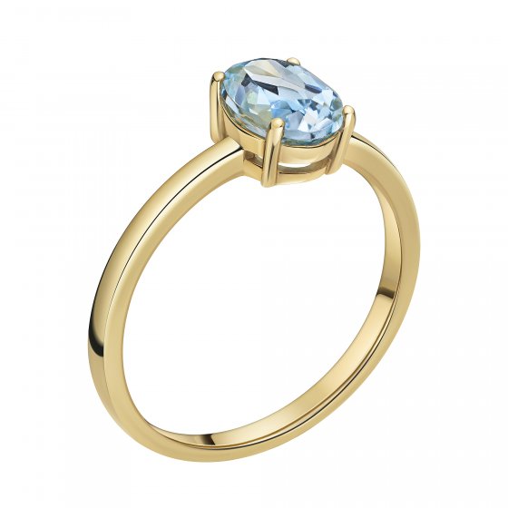 Ring 375/- Gelbgold Blautopas (beh) 