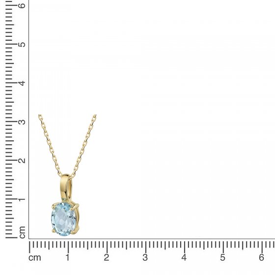Anhänger mit Kette 375 Gelbgold Blautopas 