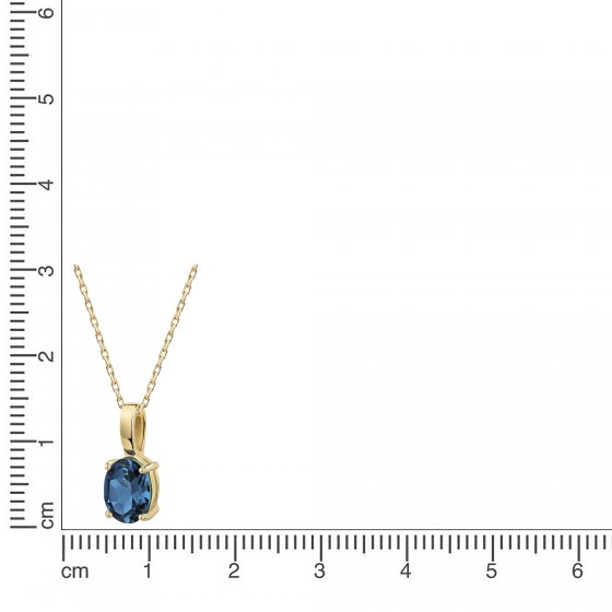 Anhänger mit Kette 375 Gelbgold Blautopas (beh) 