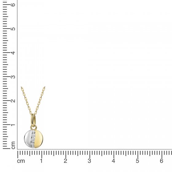 Anhänger mit Kette 375 Gelbgold Zirkonia 