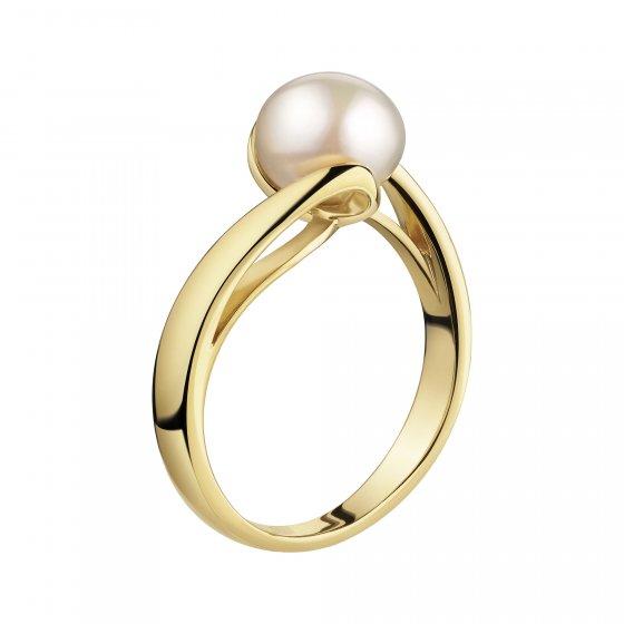 Ring 925 Sterling Silber vergoldet Perle 
