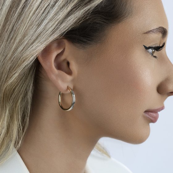 Ohrring 375 Gelbgold bicolor 