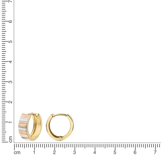 Ohrring 375 Gelbgold tricolor 