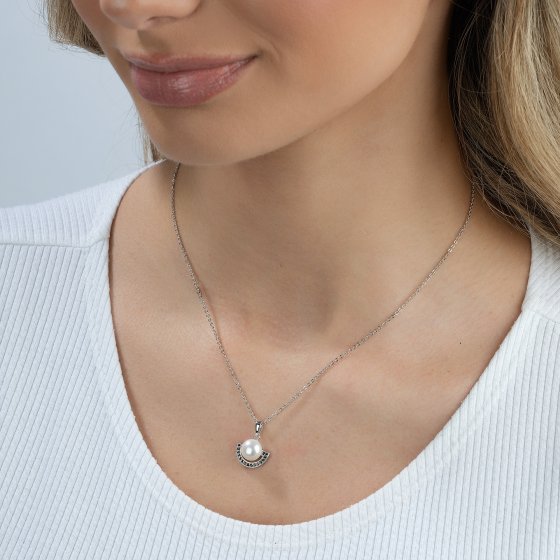 Anhänger mit Kette 925/- Sterling Silber Süßwasserperle 