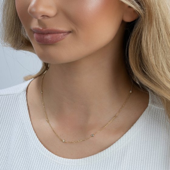 Collier 375/- Gelbgold Zirkonia 