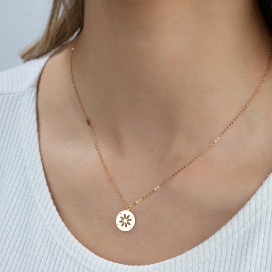 Collier 375/- Gelbgold  Blume 