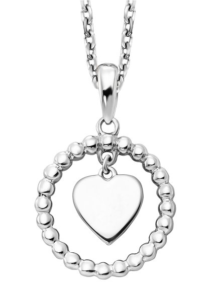 Anhänger mit Kette 925/- Sterling Silber rhodiniert  Moving Heart 