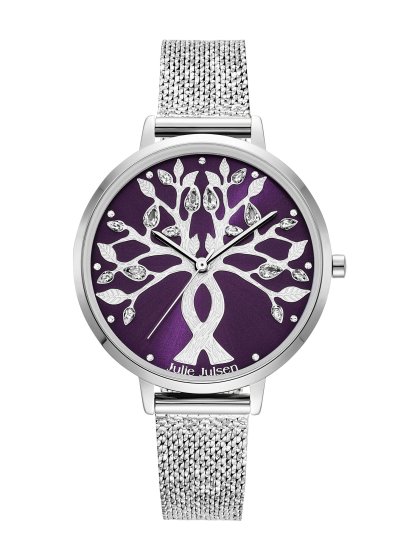 Damenuhr Edelstahl silberfarben Tree of Love silver purple 