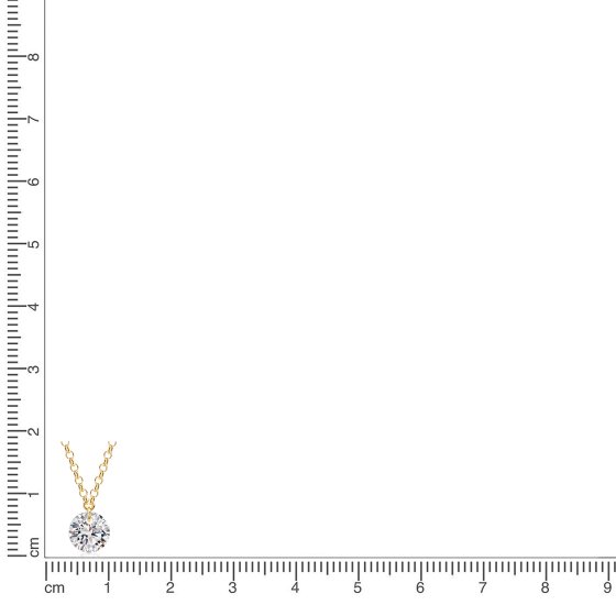 Collier 925/- Sterling Silber gelb vergoldet glanz Zirkonia weiß 
