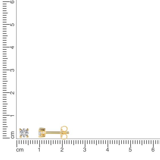 Ohrstecker 375 Gold Gelb Zirkonia Rund Ohrstecker Studs 