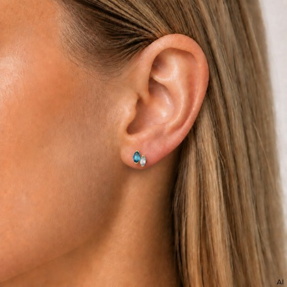 Ohrstecker 375 Gold Gelb London Blue Topas Sky Blue Topas Ohrstecker 