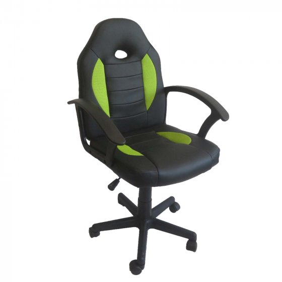 Schreibtischstuhl Junior höhenverstellbar ergonomischer Drehstuhl Schwarz-Grün 