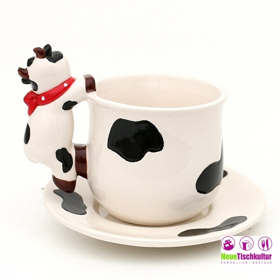 Tasse mit Unterteller Kuh 