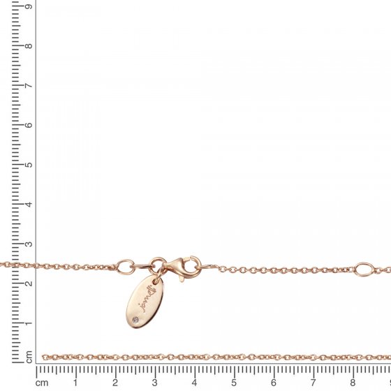 Anhänger mit Kette 925 Silber rosé vergoldet Mondstein grau 10mm 