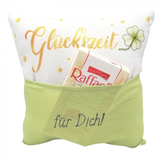 Geschenk zum Befüllen Kissen "Glückszeit für Dich" 