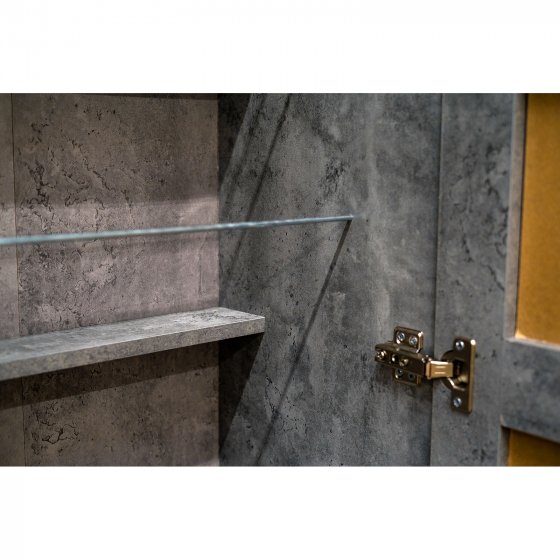 Schuhschrank mit Spiegeltür Thekla Beton 