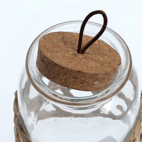 Vorratsglas 1 L Glas, Strohgeflecht 