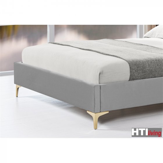Polsterbett 140 x 200 cm Yoris Grau 