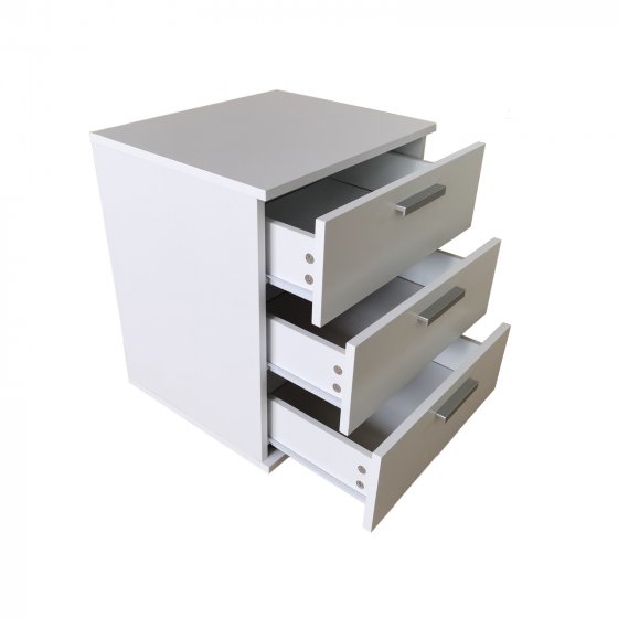 Nachtkommode 3 Schubladen Nina Weiß 