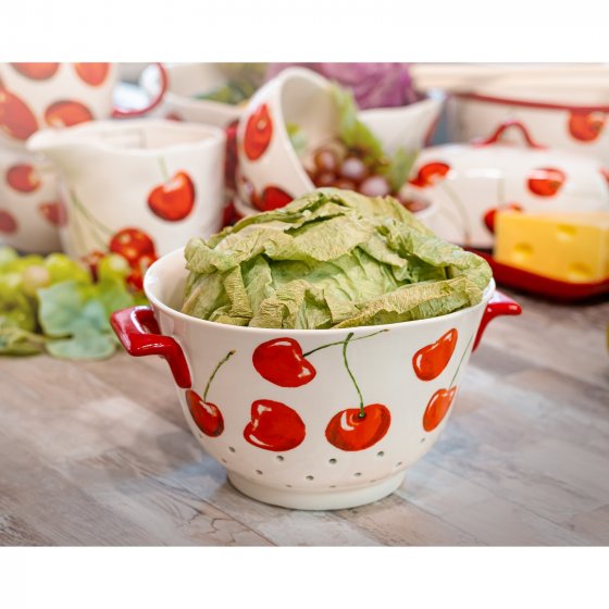 Keramik Küchensieb mit Griffen stilvolles Sieb für Obst, Gemüse und Pasta 