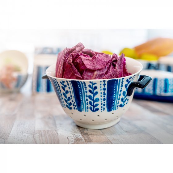 Keramik Küchensieb mit Griffen stilvolles Sieb für Obst, Gemüse und Pasta 