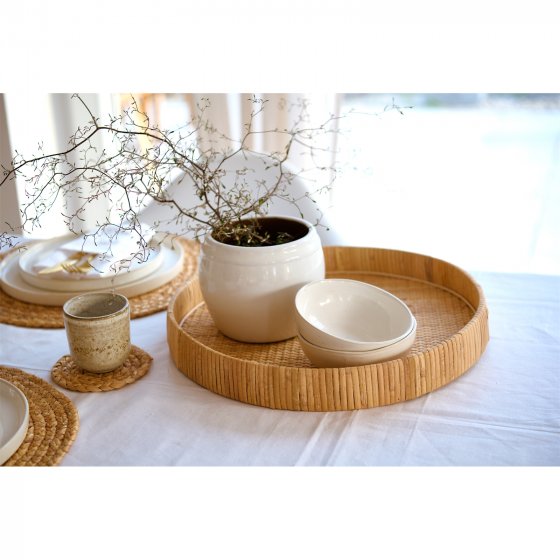 Dekotablett Rattan rund 