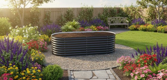 Hochbeet Stahl Oval M 240 x 80 x 80 Anthrazit 