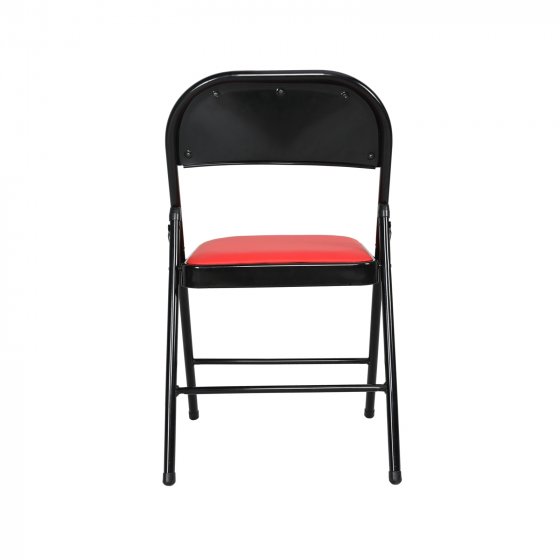 Klappstuhl Kunstleder Gestell Schwarz 