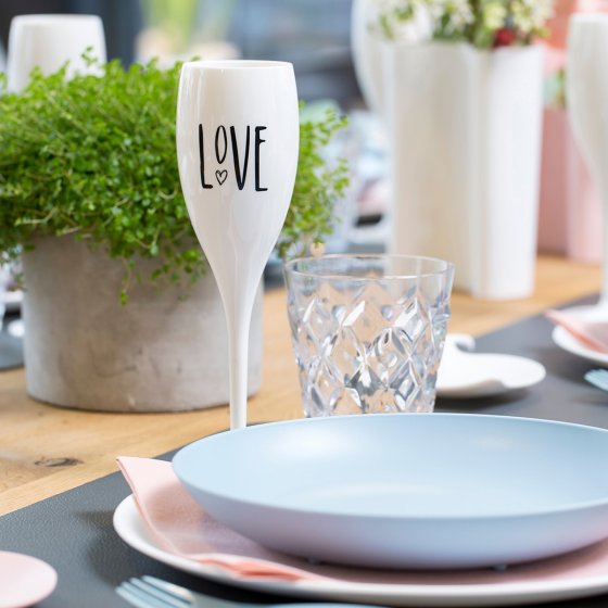 Sektglas 100 ml mit Druck CHEERS No. 1 LOVE 