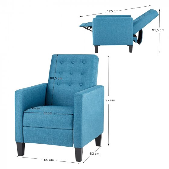 Massagesessel Garry Blau 