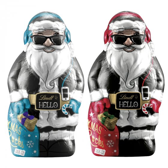 Lindt Hello Xmas Rocks Weihnachtsmann Hohlfigur 140g 3er Pack 