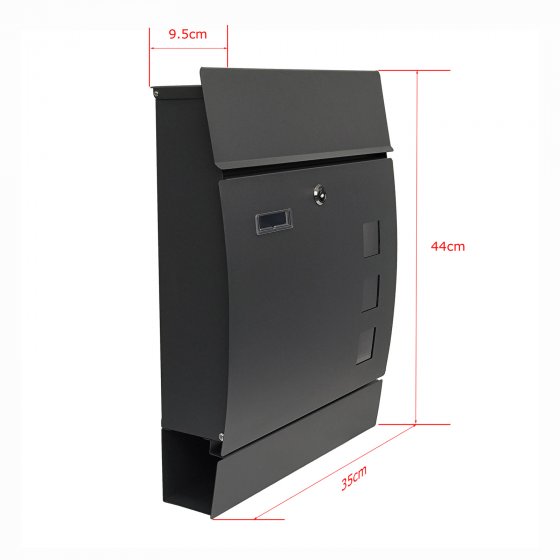 Briefkasten Amin Anthrazit gewölbt 