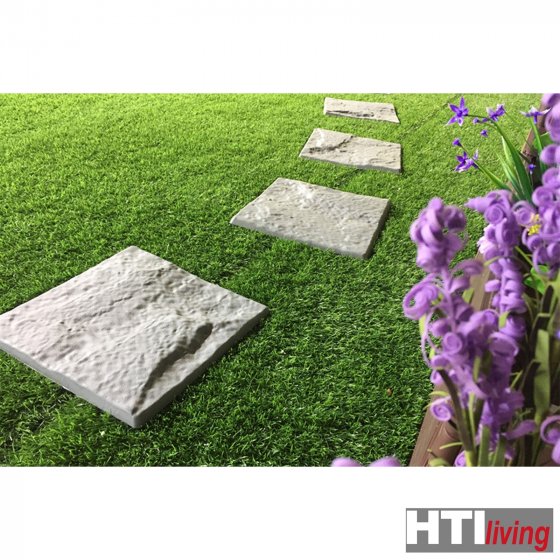 Kunststoff Gehwegplatten Steinoptik 30x30 cm 4er Set Gartenplatten mit Struktur