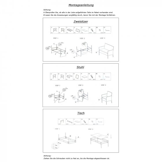 Gartenmöbel 4-teiliges Set Maceira 