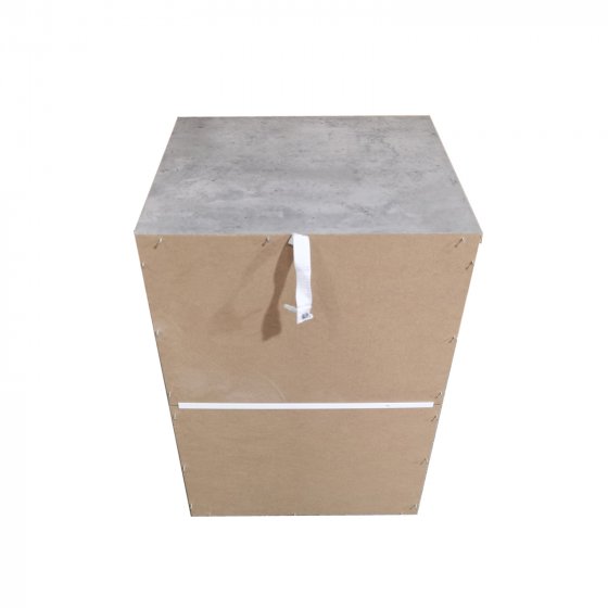 Nachtkommode 4 Schubladen Nina Beton Weiß 2er-Set 