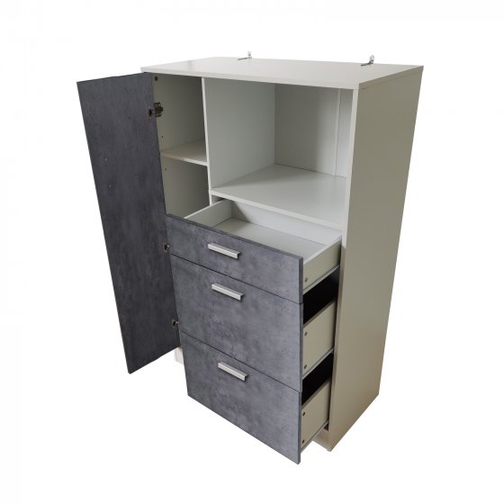 Küchenschrank Weiß-Beton Blanca L