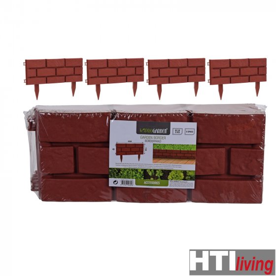 Beeteinfassung 4er Set Ziegelstein 