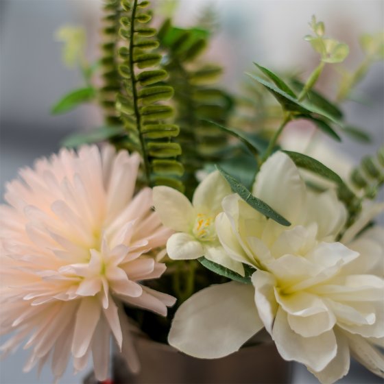 Kunstblume weiße Jasmin in Vase Leilani 