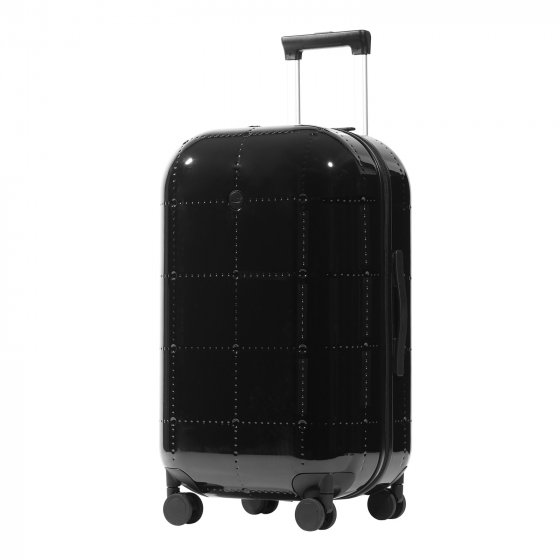 Koffer mit Teleskopgriff und Becherhalter Schwarz glänzend 