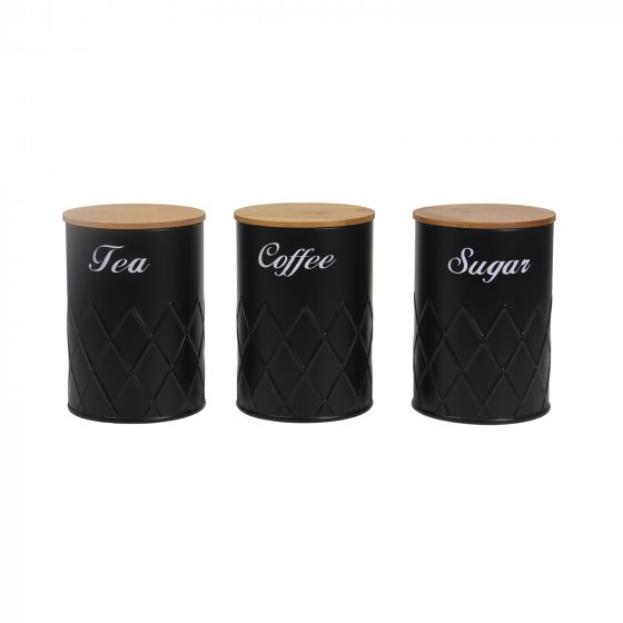 Brotkasten Vorratsdosen 4er-Set Schwarz 