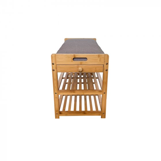 Schuhregal mit Sitzpolster und Schublade 