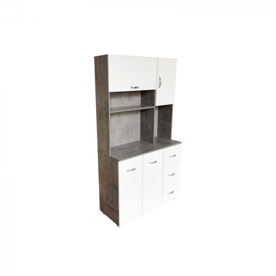Küchenschrank Beton/Weiß Blanca