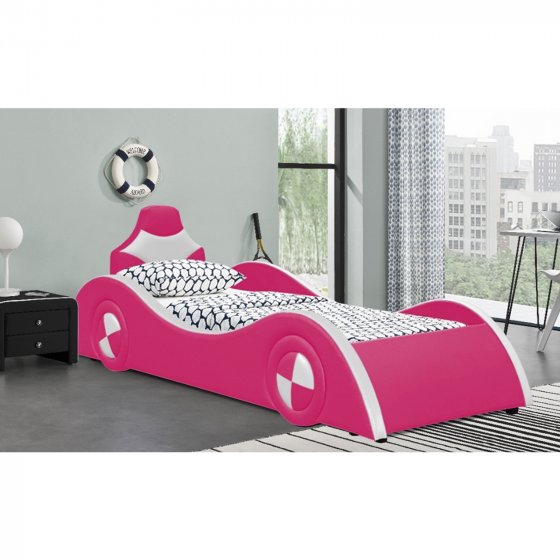 Autobett Pink/Weiß