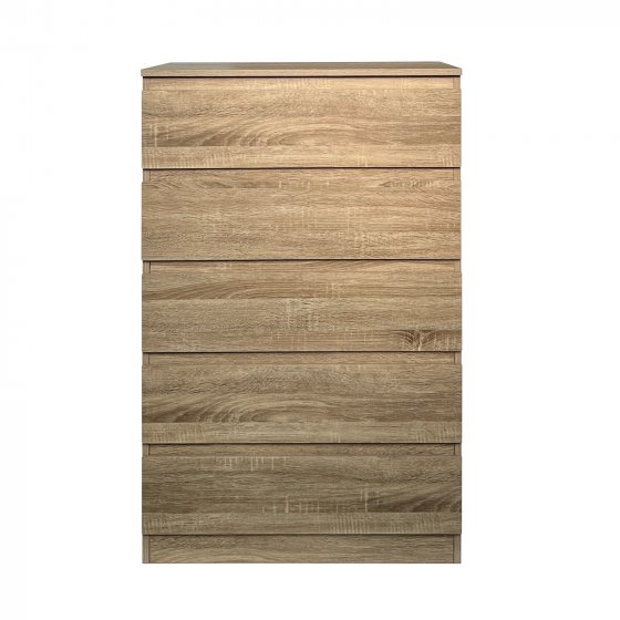 Kommode mit 5 grifflosen Schubladen Thekla Sonoma 