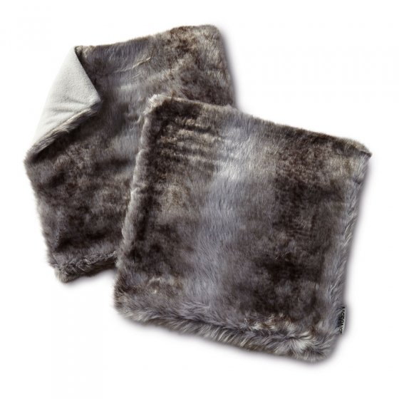 Fellimitat Kissenhülle „Wolf" 2er Pack 