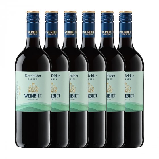 Weinbiet Dornfelder Rotwein trocken beerigen Duft 1000ml 6er Pack 