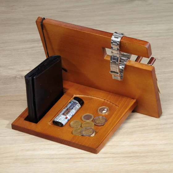 Holz-Organizer mit Schlüsselhalter 