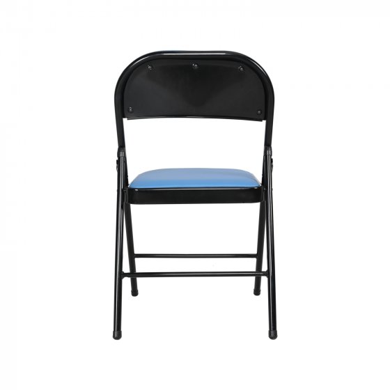 Klappstuhl Kunstleder Gestell Schwarz